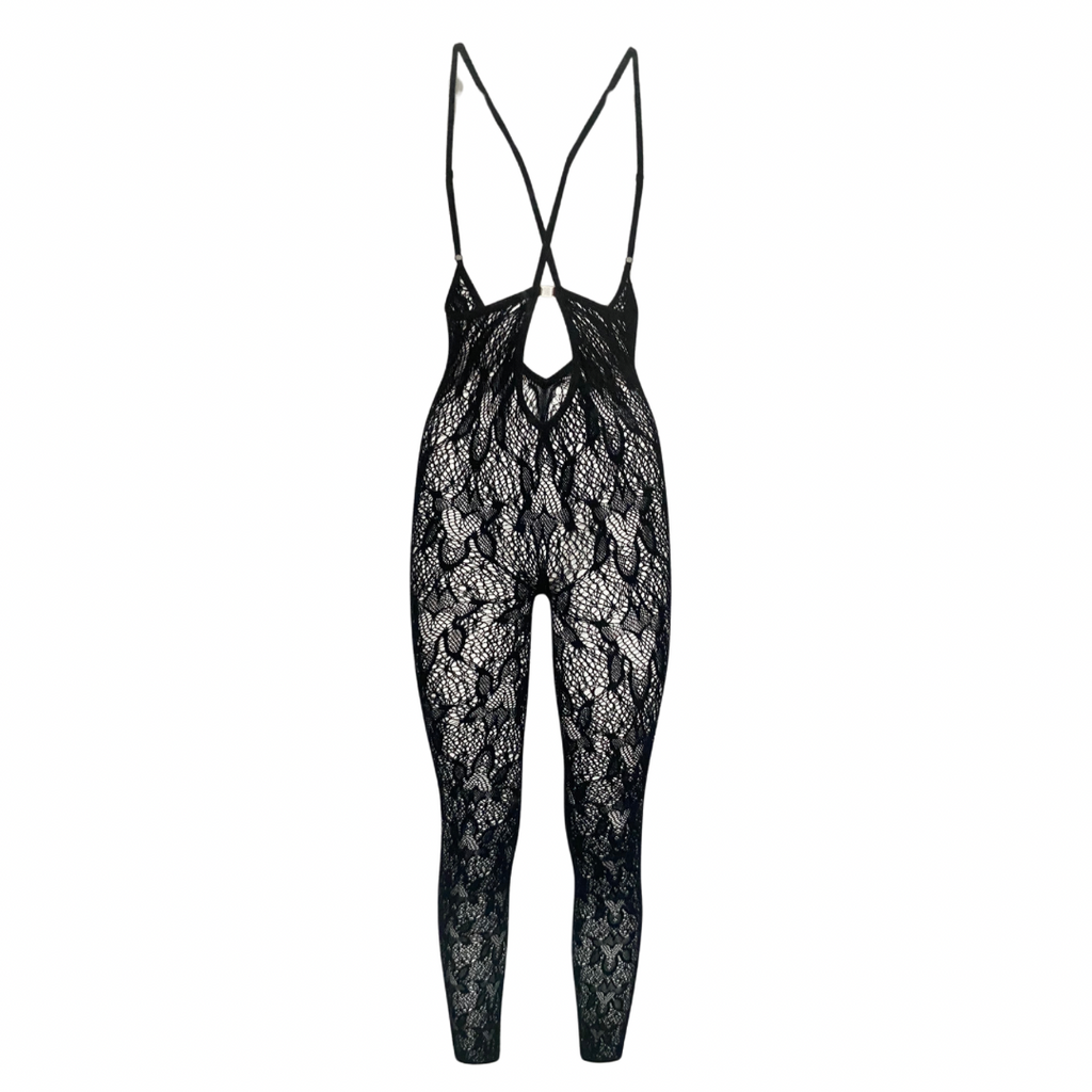 Floral Lace Full Bodysuit Wolford Black - New