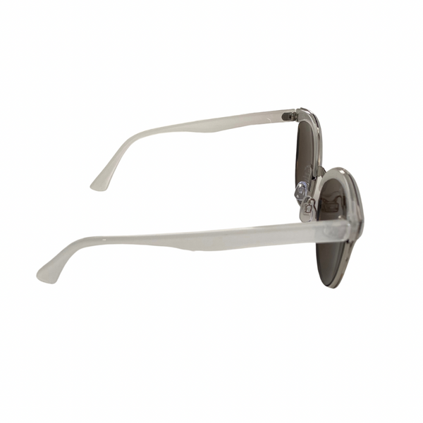 Mirrored Cat-Eye Sunglasses White Blue - New