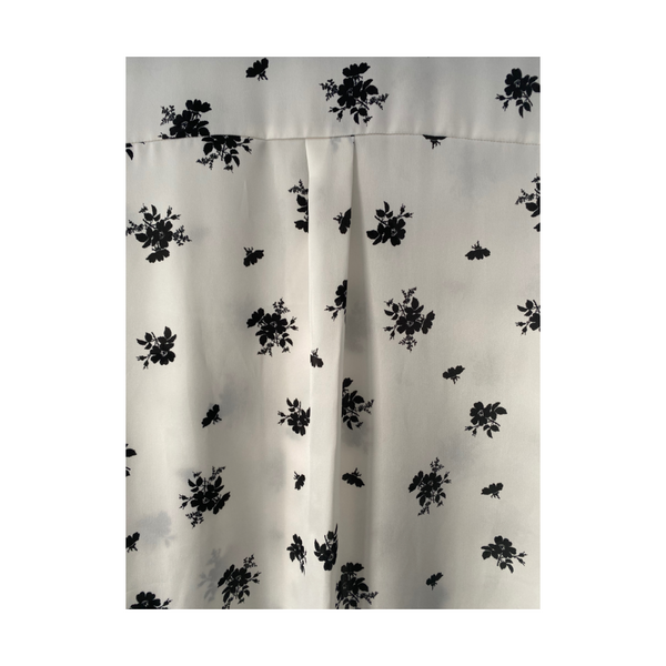 Zara Floral Print Shirt Cream SIZE S