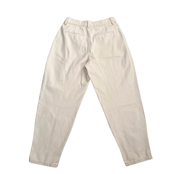 High Waisted Tapered Jeans Cream SIZE  12 - Preloved