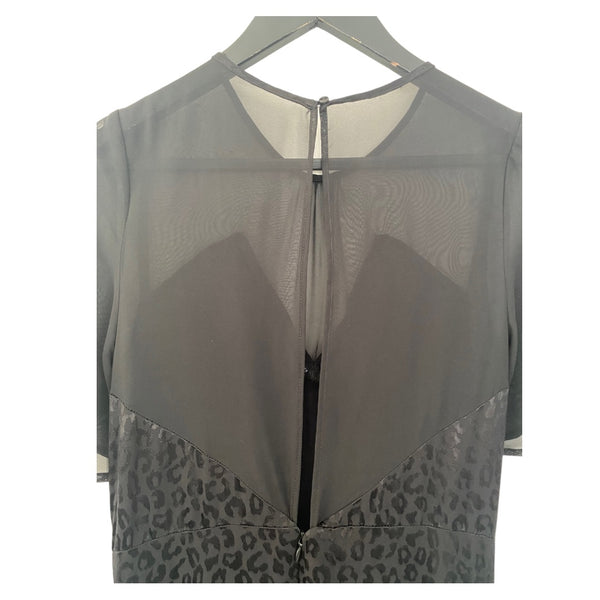 Zara Tulip Hem Maxi  Dress  Leopard Print Black SIZE XS - Preloved