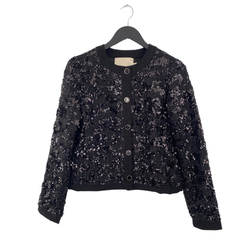 Sequins Boucle Cropped Cardigan Black SIZE 12