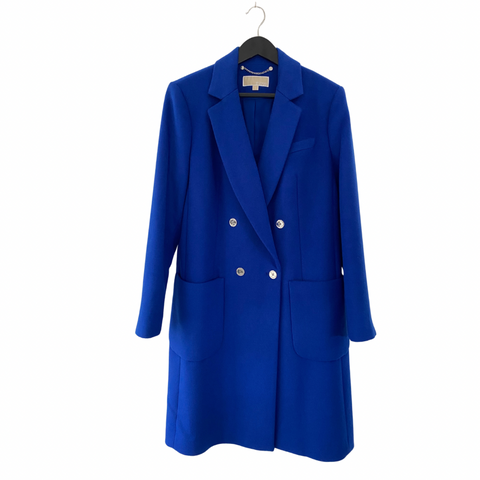 MICHAEL KORS Double-breasted  Coat Blue SIZE 16