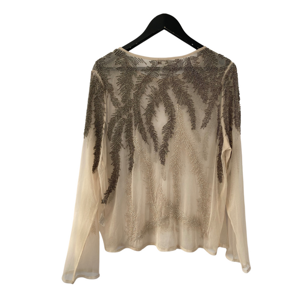Sequins Chiffon Top Nude SIZE 18