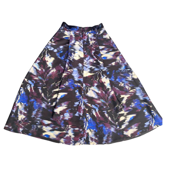 LK Bennett Leona Circle Midi Skirt Black Multicolour SIZE  12 - Preloved