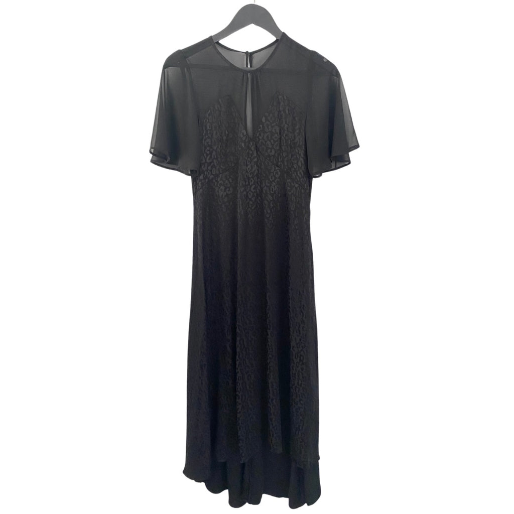 Zara Tulip Hem Maxi  Dress  Leopard Print Black SIZE XS - Preloved