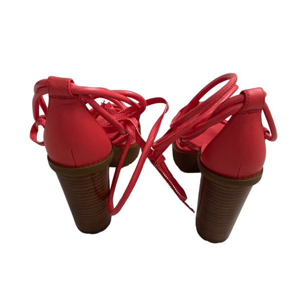 MICHAEL KORS Vero Lug Platform Sandals Coral - New