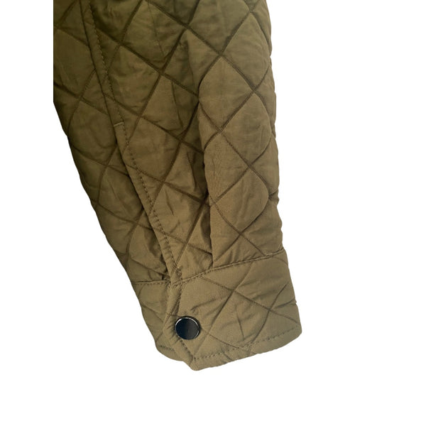 Quilted Oversized Shirt Jacket Khaki Green SIZE 10 - Preloved