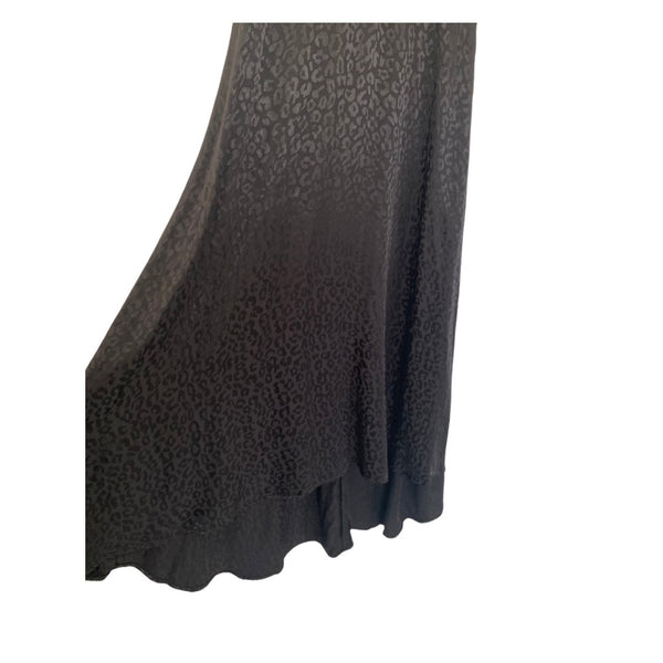 Tulip Hem Maxi  Dress  Leopard Print Black SIZE XS