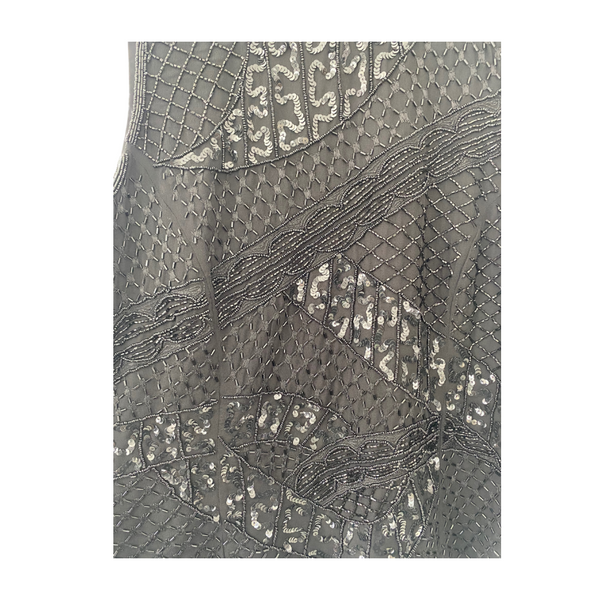 High Neck Top Sequins Vintage Black SIZE 16 - Vintage
