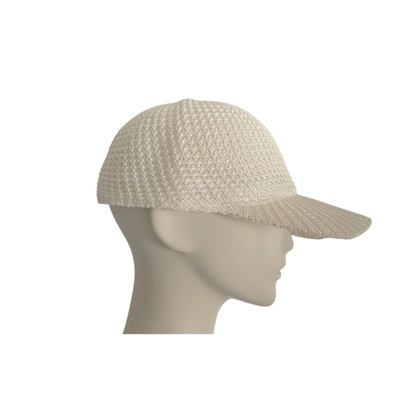 Knitted Mesh Baseball Cap Cream - New