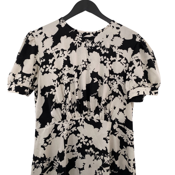 Nasty Gal Floral Satin Maxi Dress Cream Size 14 - Preloved