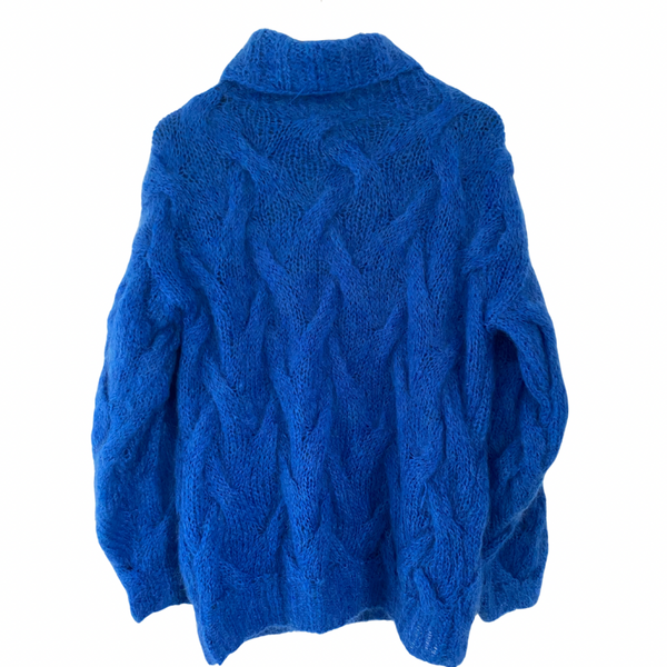 Cable Knit Jumper Blue SIZE 14