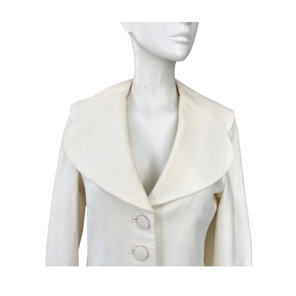 Coast Short Tailored Wool Jacket Cream SIZE 10 - Preloved