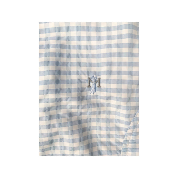 Gingham Sleeveless Golf Zip Up Light Blue SIZE 12 - Preloved