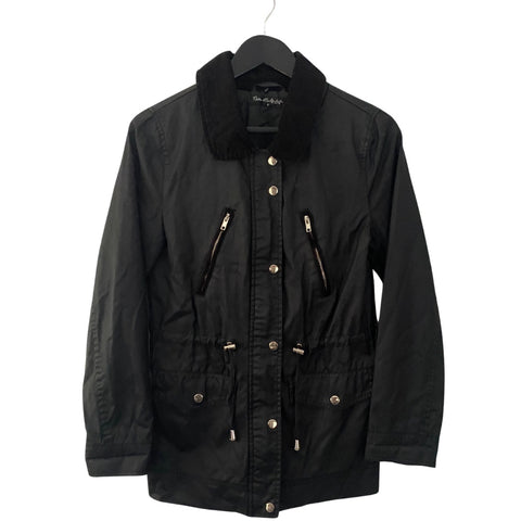Miss Selfridge Faux Wax Barn Jacket Black SIZE 8 - Preloved