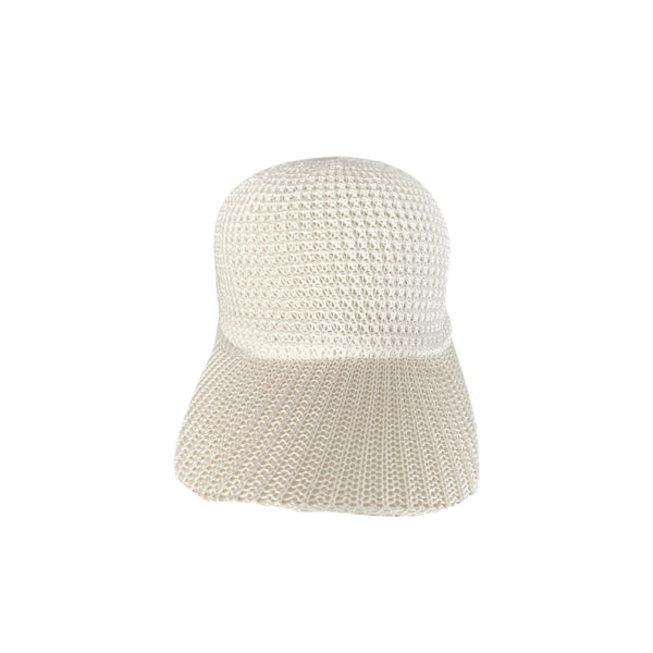 Knitted Mesh Baseball Cap Cream - New