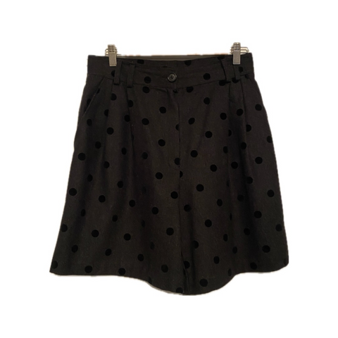 VINTAGE High-waisted BoyFrIend Shorts Polka Dot Grey SIZE 14
