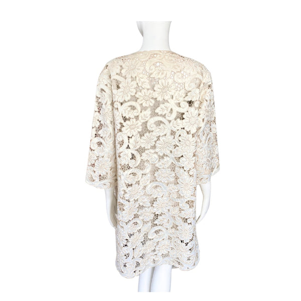 H&M Lace Structured Duster Coat Gold SIZE  10 - Preloved