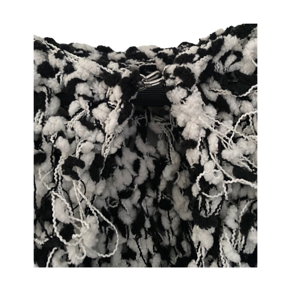 River Island Fluffy Cardigan Black White SIZE L