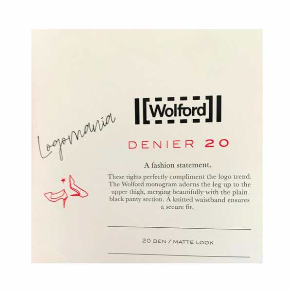 Logomania 20 Denier  Sheer Opaque Tights Wolford Black SIZE XS - New