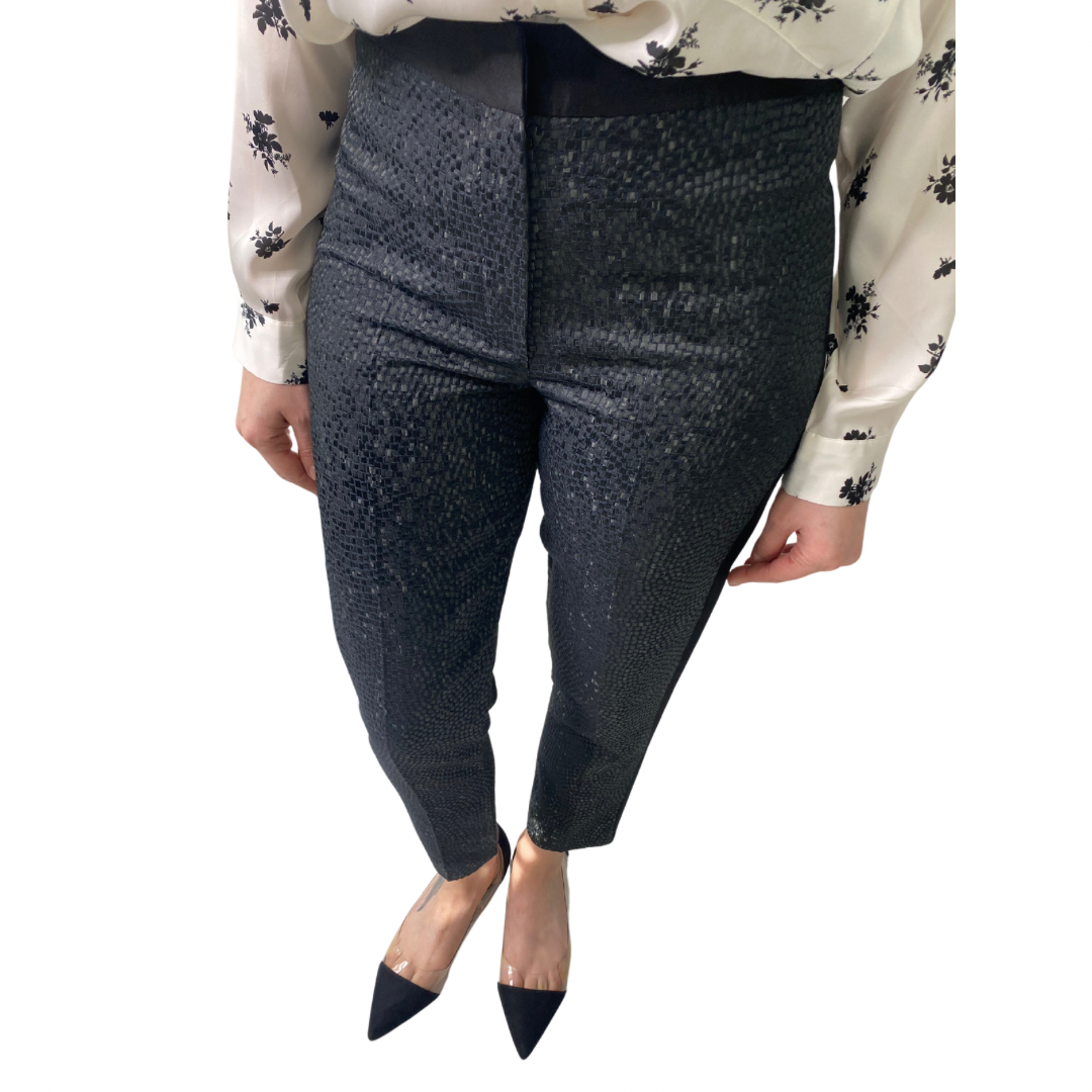 Structured 3/4 Tuxedo Trousers Patterned Black SIZE 8