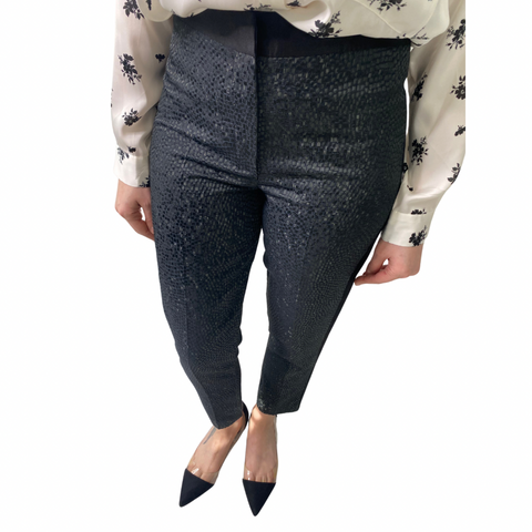 Structured  3/4 Tuxedo Trousers Patterned Black SIZE 8