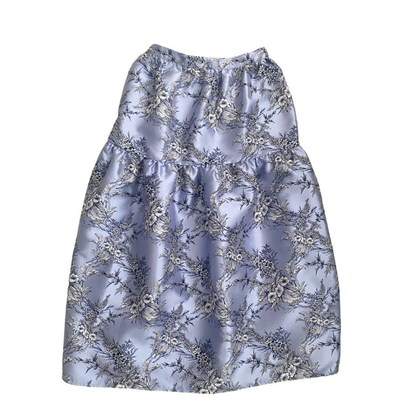 ASOS Floral Jacquard Crop Top & Midi Skirt Co-ord Blue SIZE 8 - New