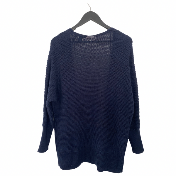 Longline Knitted Cardigan Navy SIZE S