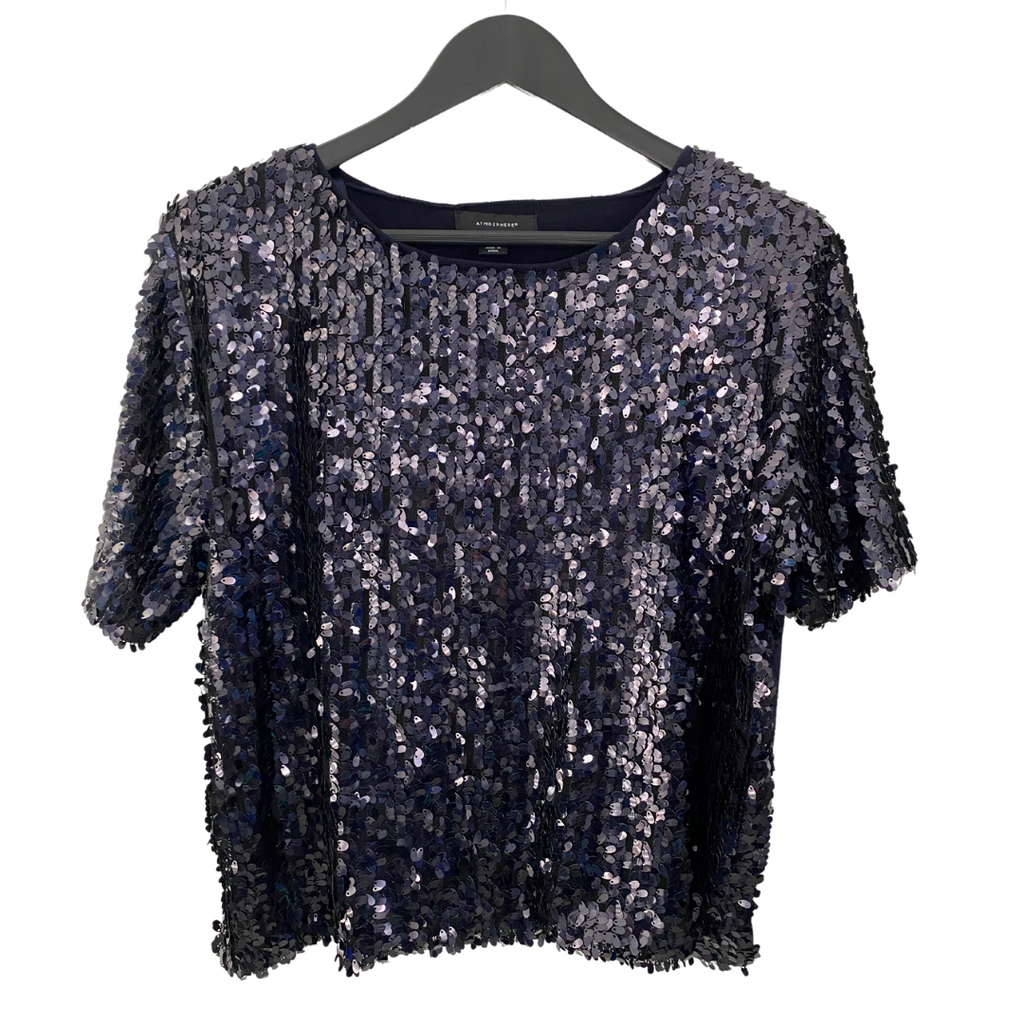 Sequins Fine Knit Jumper Navy SIZE 14