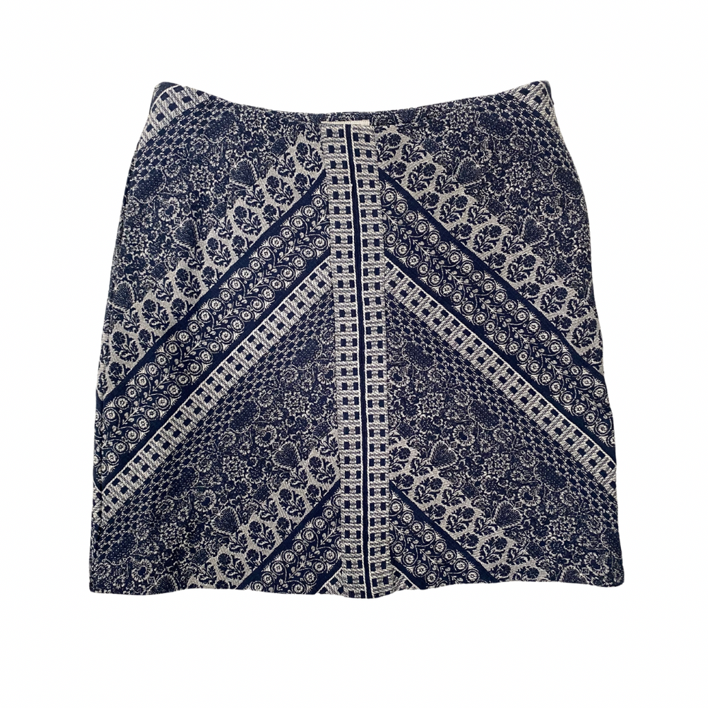 Retro Print Mini Skirt Navy SIZE 14