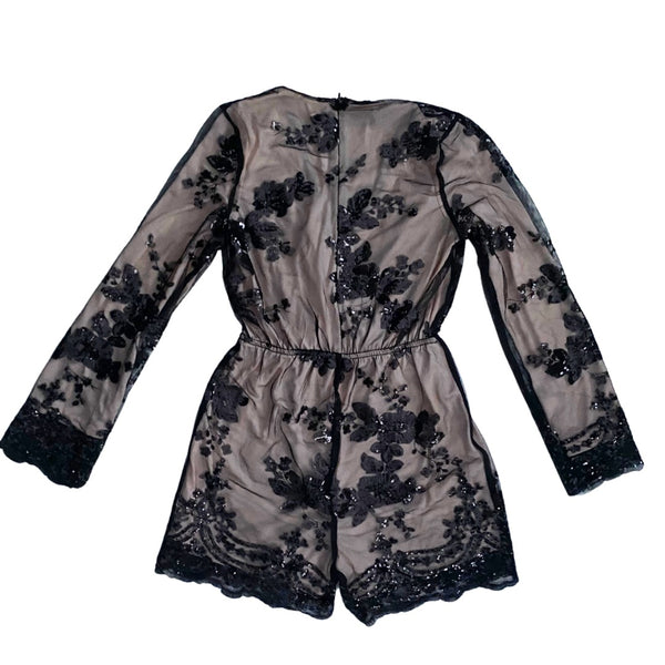Sequins Shorts Playsuit Black Nude SIZE 8 | 10 | 12 | 14