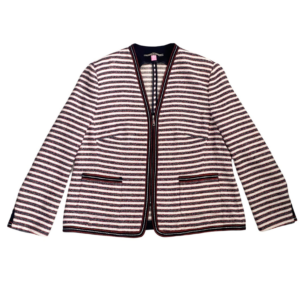 Basler Stripe Blazer Navy Red SIZE 20 - Preloved