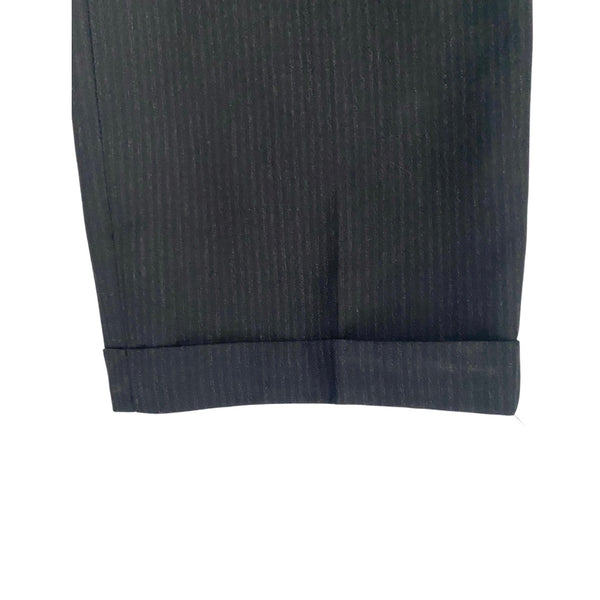 VINTAGE Pinstripe Suit Double-Breasted Longline Blazer (14) Trouser (10) Black