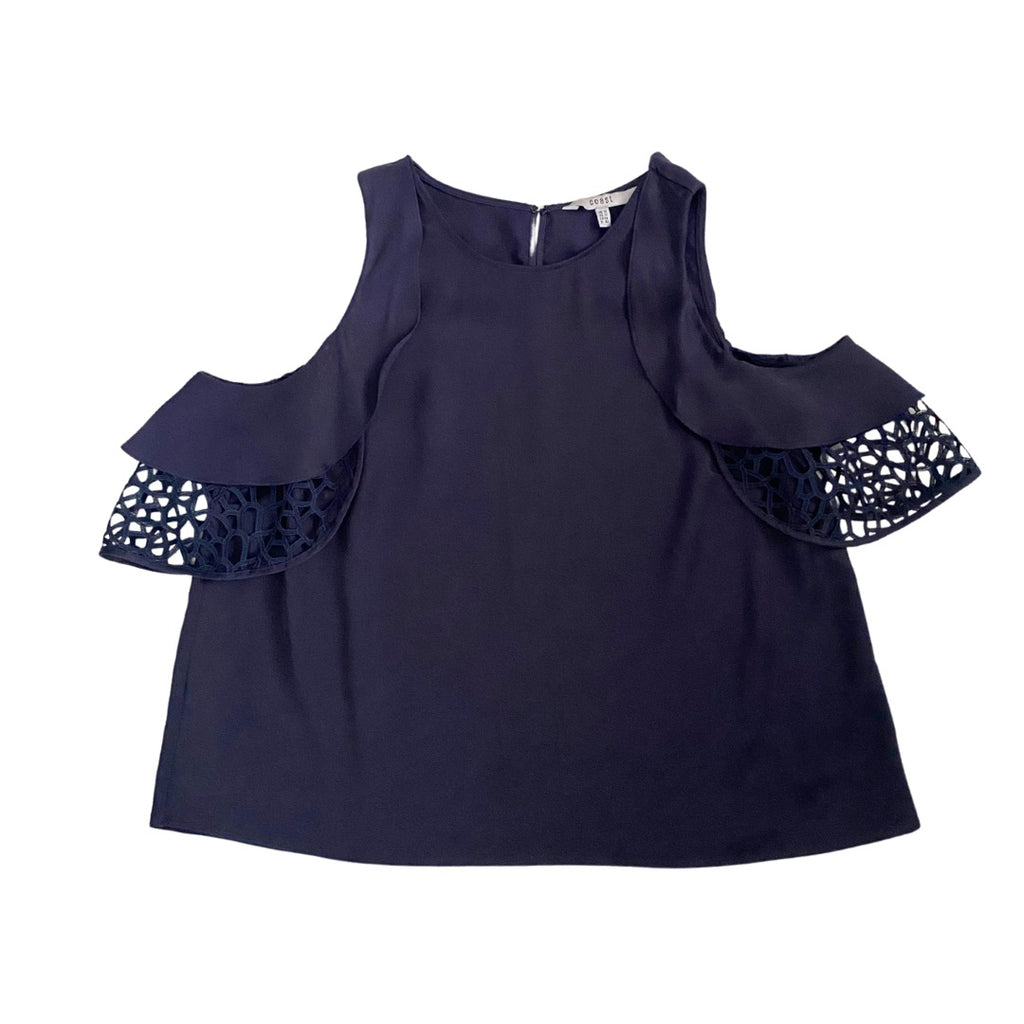 Coast Cold Shoulder Top Navy SIZE 16 - Preloved