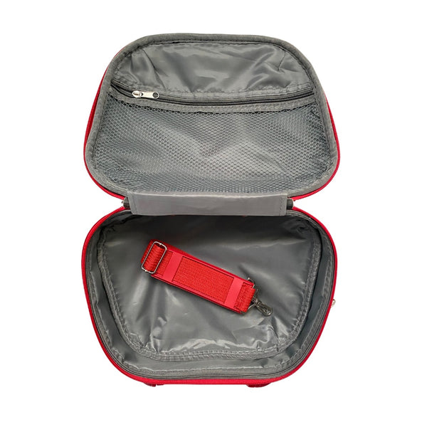 Croc Print Travel Shoulder Bag Cosmetic Beauty Case Red - New