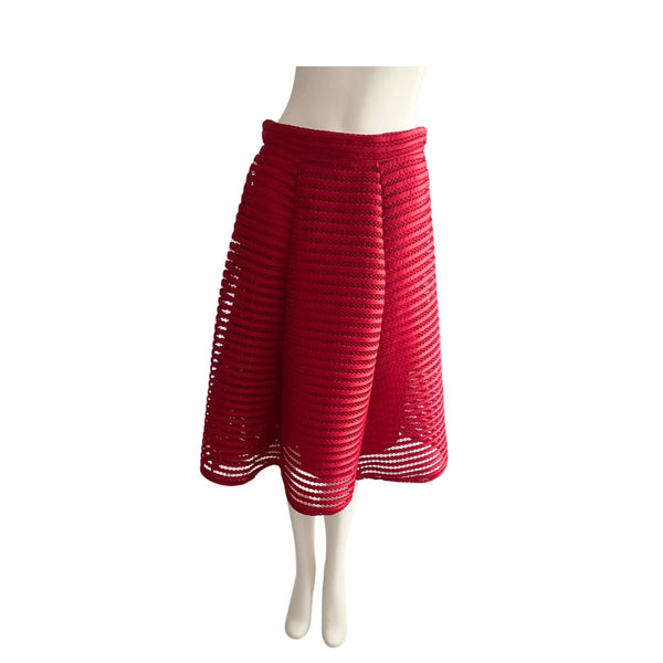 Mesh Midi Skirt Red SIZE 10 - Preloved
