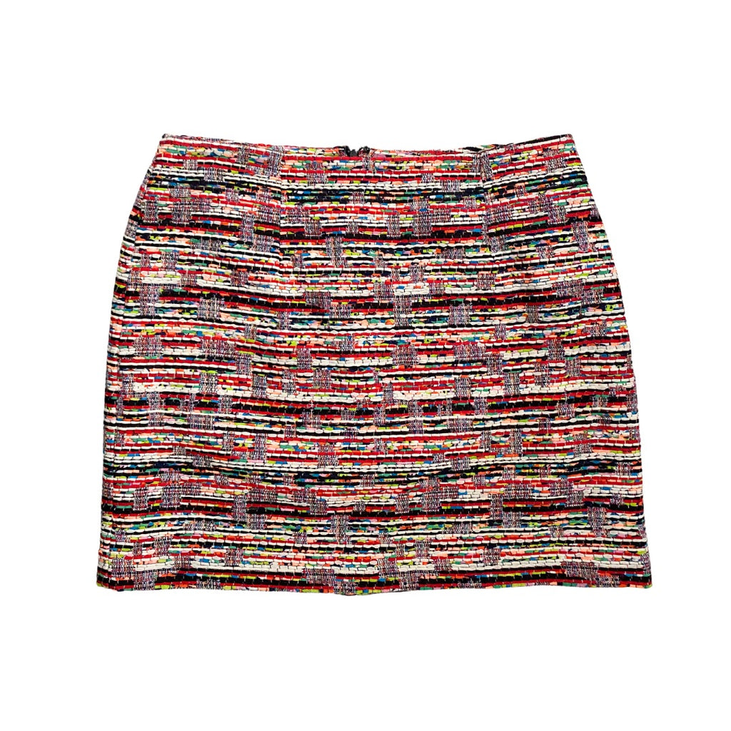 Monsoon Tweed Mini Skirt Red Multi SIZE 16 - Preloved
