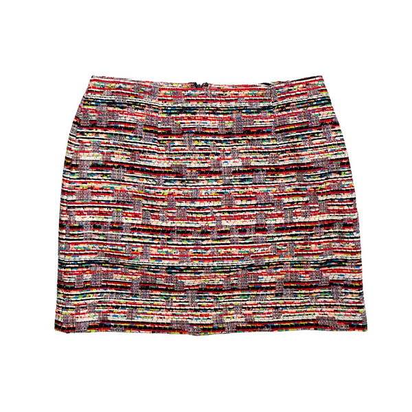 Monsoon Tweed Mini Skirt Red Multi SIZE 16 - Preloved