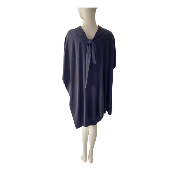 COS Asymmetric Cape Dress Navy SIZE M - Preloved