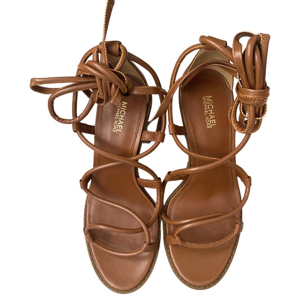 MICHAEL KORS Vero Lug Platform Sandals Tan - New