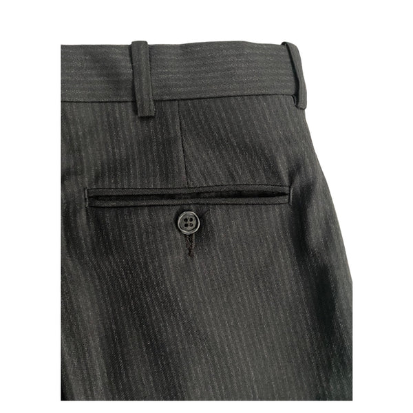 VINTAGE Pinstripe Suit Double-Breasted Longline Blazer (14) Trouser (10) Black