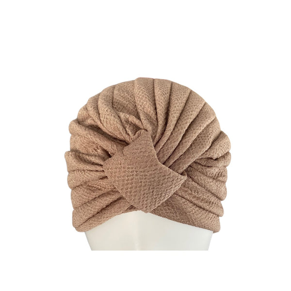 Diamond Knot Fabric Turban Hat Nude ONE SIZE - New