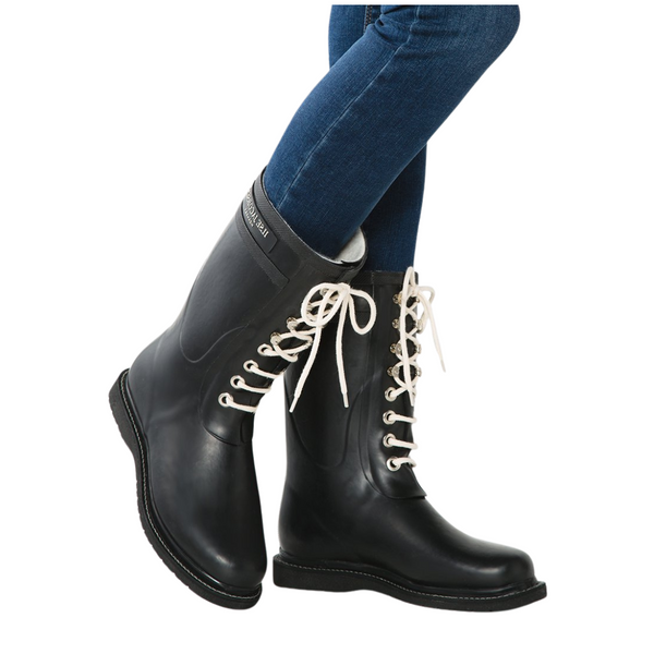 ILSE JACOBSEN 3/4 Rain Boots Black SIZE 38 - Preloved