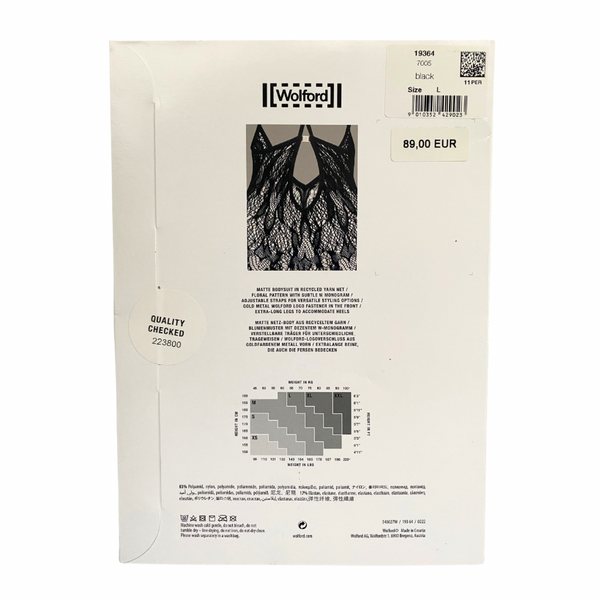 Floral Lace Full Bodysuit Wolford Black - New