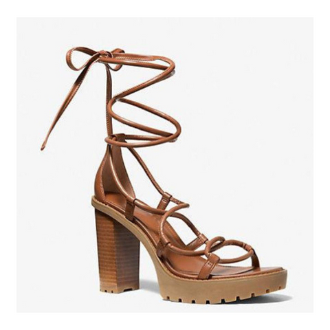 MICHAEL KORS Vero Lug Platform Sandals Tan - New