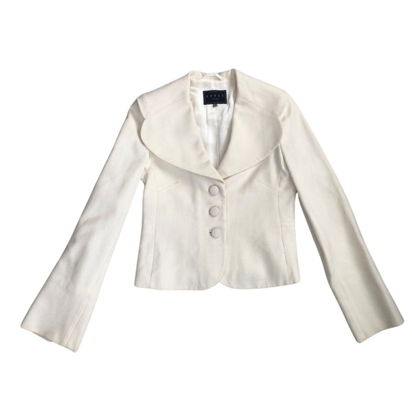 Coast Short Tailored Wool Jacket Cream SIZE 10 - Preloved