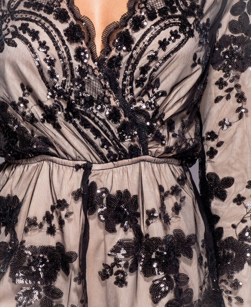 Sequins Shorts Playsuit Black Nude SIZE 8 | 10 | 12 | 14