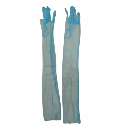 Tulle Long Gloves Blue