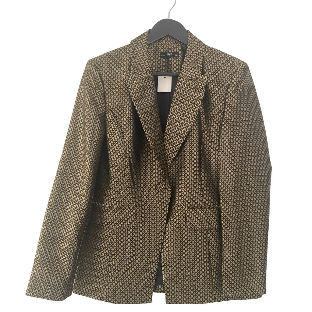 Metallic Suit Blazer Trousers Two- Piece Gold SIZE 14/12 - New